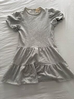 Harper Heritage | Puff Sleeve Spring Dress | Light Heather Grey | Size Small